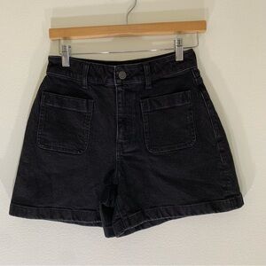 Madewell curvy the High rise sailor Black Denim Shorts
